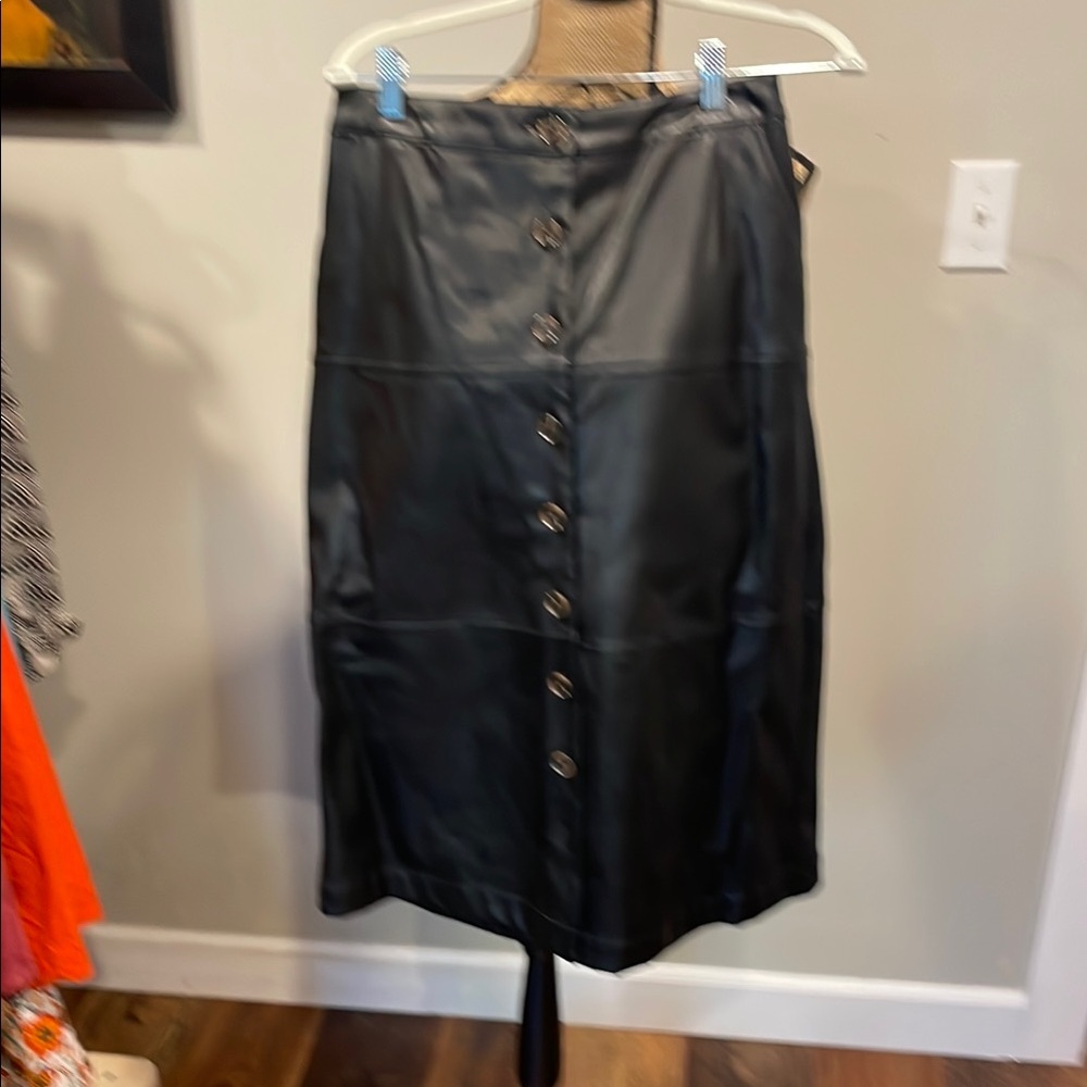 Black Button-Down Skirt